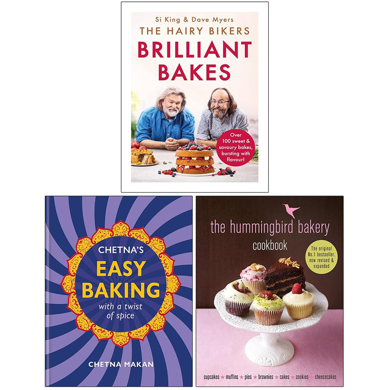 The Hairy Bikers' Brilliant Bakes, Chetna's Easy Baking and The Hummingbird Bakery Cookbook 3 Books Collection Set