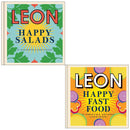 Happy Leons 2 Books Set By Jane Baxter, John Vincent, Rebecca Seal, Jack Burke (Leon Happy Salads & Happy Fast Food)