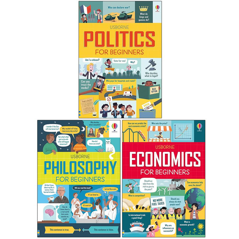 Usborne Big Subjects For Beginners 3 Books Box Set (Politics, Philosophy and Economics)