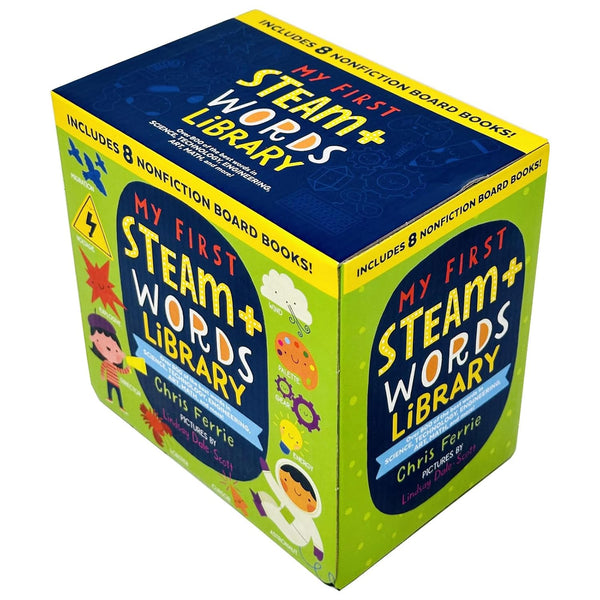 My First STEAM + Words Library 8 Book Collection Boxed Set By Chris Ferrie (100 Science Words, Technology Words, Engineering Words, Art Words, Mathematics Words, Ocean Words, Nature Words, Space Words)