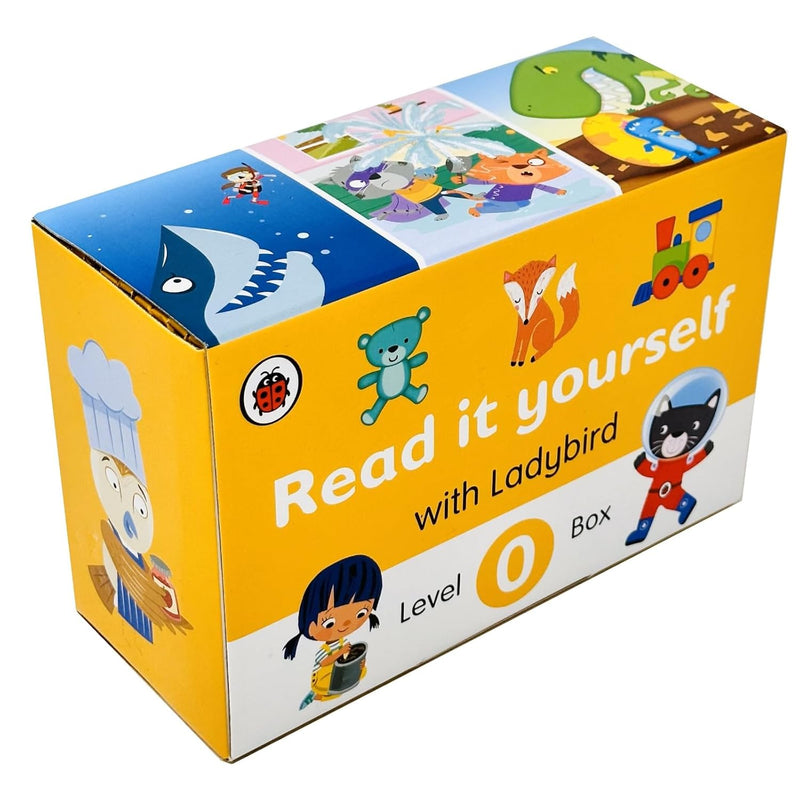 Ladybird Read it Yourself Tuck Box Level 0: 10 Books Box Set (Space Party,Emma Explorer,Pippa and the Pip, Go Kit Cat,Gus and Ross,Wags the Big Dog,Dash is Fab,Jack and Jen,Barn Owl and Camping Trip)