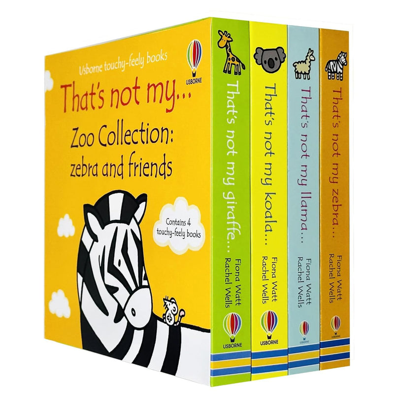 Usborne Touchy-Feely Books Thats Not My Zoo Collection 4 Books Set Llama Zebra Koala Giraffe