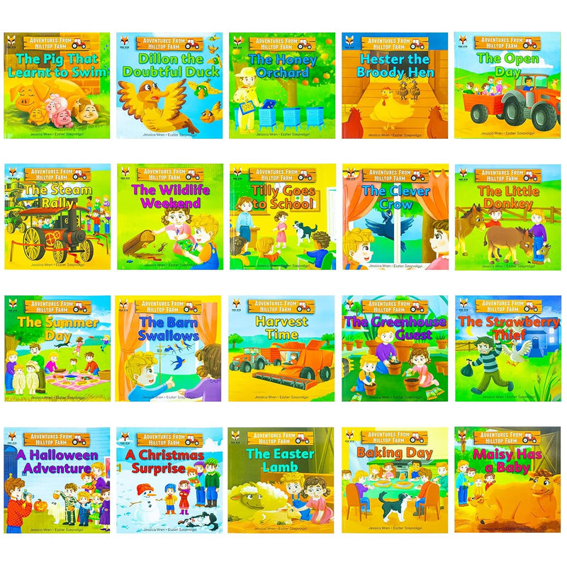 Adventures From Hilltop Farm 20 Books Collection Set: (A Christmas Surprise, A Halloween Adventure, Baking Day, Dillon The Doubtful Duck, The Summer Day, The Honey Orchard)