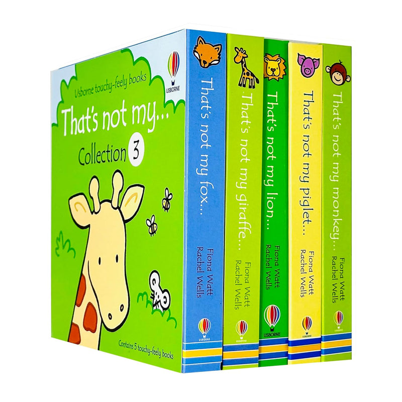 Usborne Touchy-Feely Books That's Not my... Collection 3: 5 Books Set (Fox, Giraffe, Lion, Piglet, Monkey)