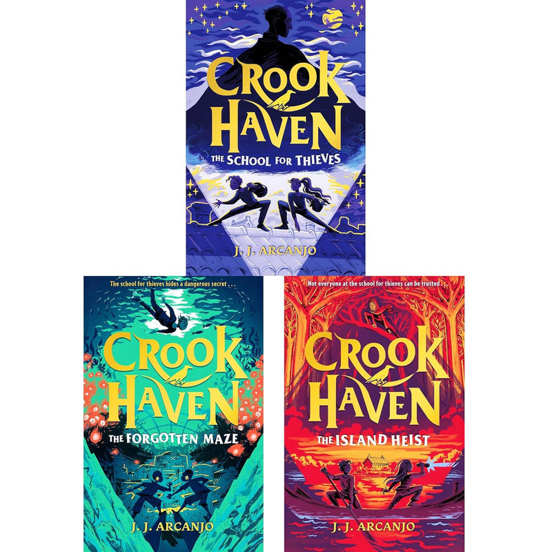 Crookhaven Series Collection by J.J. Arcanjo (3 Books Set): The School for Thieves, The Forgotten Maze, The Island Heist