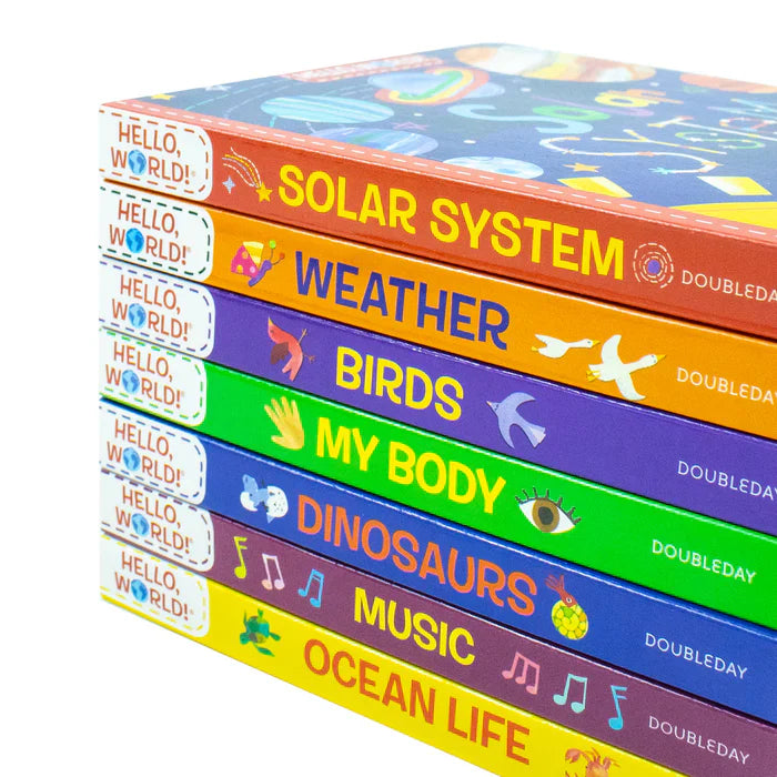 Hello, World! 7 Books Collection Box Set By Jill McDonald (Solar System, Weather, Birds, My Body, Dinosaurs, Music & Ocean Life)