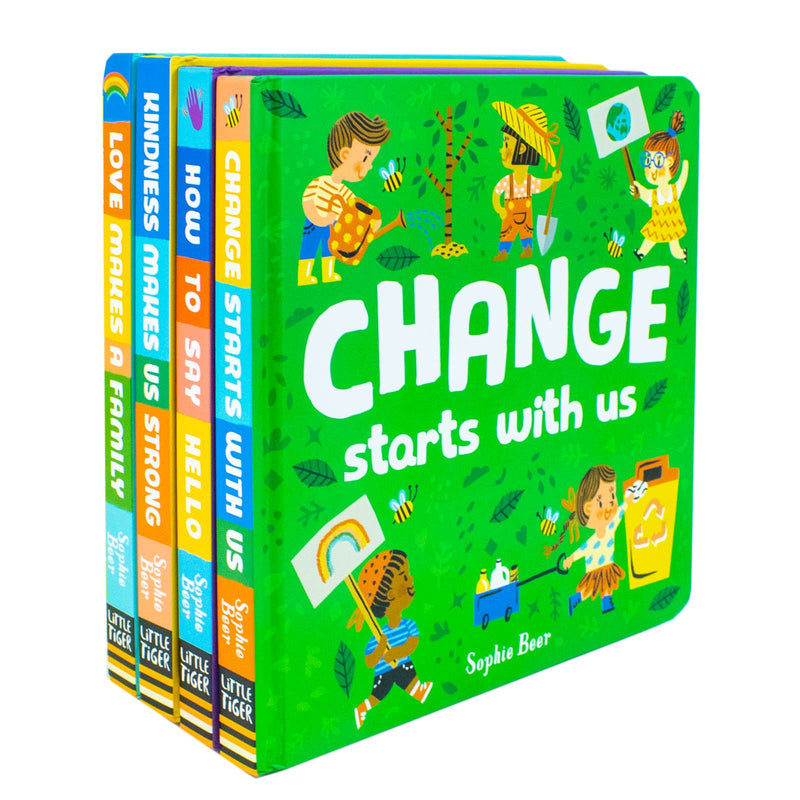 My First Behaviour and Manners Library 4 Books Collection Set by Sophie Beer (Change Starts With Us, Love Makes a Family, Kindness Makes Us Strong & How to say Hello)