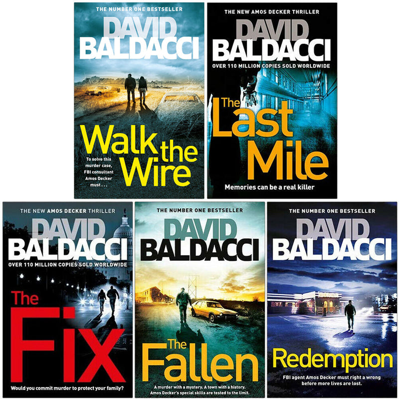 David Baldacci Amos Decker Series 5 Books Collection Set - Walk the Wire, The Last Mile, The Fix, The Fallen, Redemption