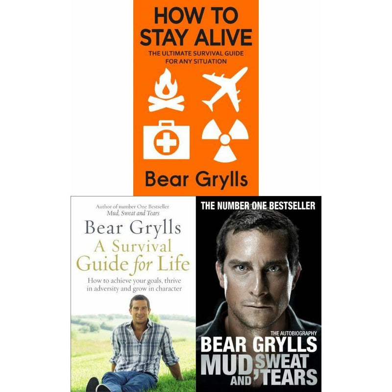 Bear Grylls Survival 3 Books Collection Set - A Survival Guide for Life, Mud, Sweat and Tears, How to Stay Alive