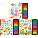 Usborne Fingerprint Activities Series 3 Books Collection Set - Garden, Cats & Dogs, Bugs