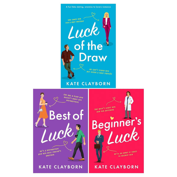 Chance of a Lifetime Series 3 Books Collection Set by Kate Clayborn (Beginner's Luck, Luck of the Draw, Best of Luck)