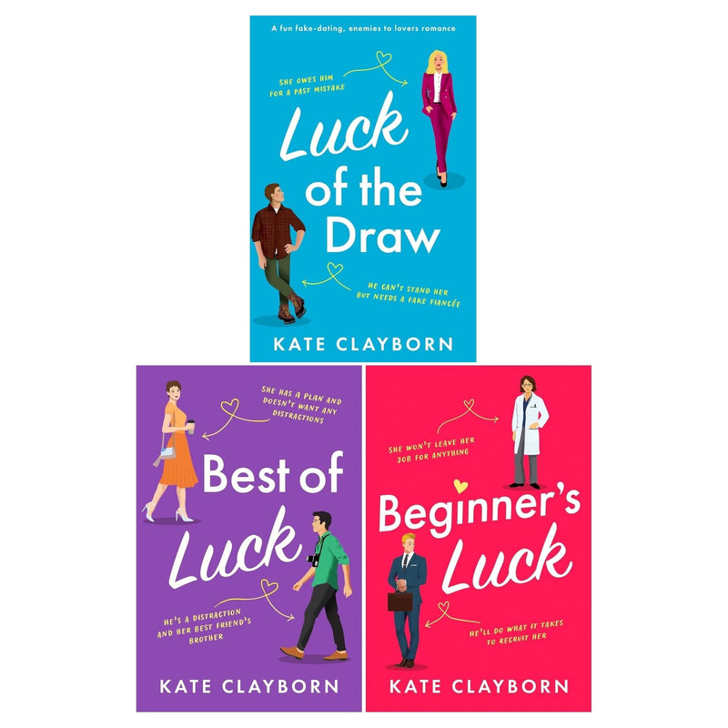 Chance of a Lifetime Series 3 Books Collection Set by Kate Clayborn (Beginner's Luck, Luck of the Draw, Best of Luck)