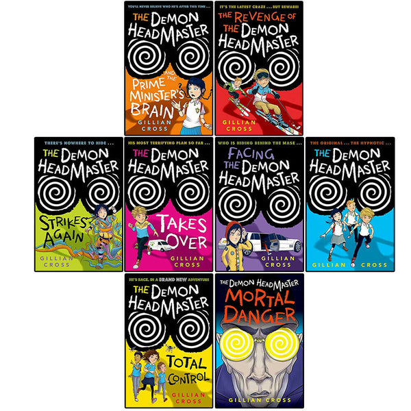 Demon Headmaster Series 8 Books Collection Set by Gillian Cross (Prime Minister's Brain, Revenge, Strikes Again, Takes Over, Facing, Demon Headmaster, Total Control & Mortal Danger)