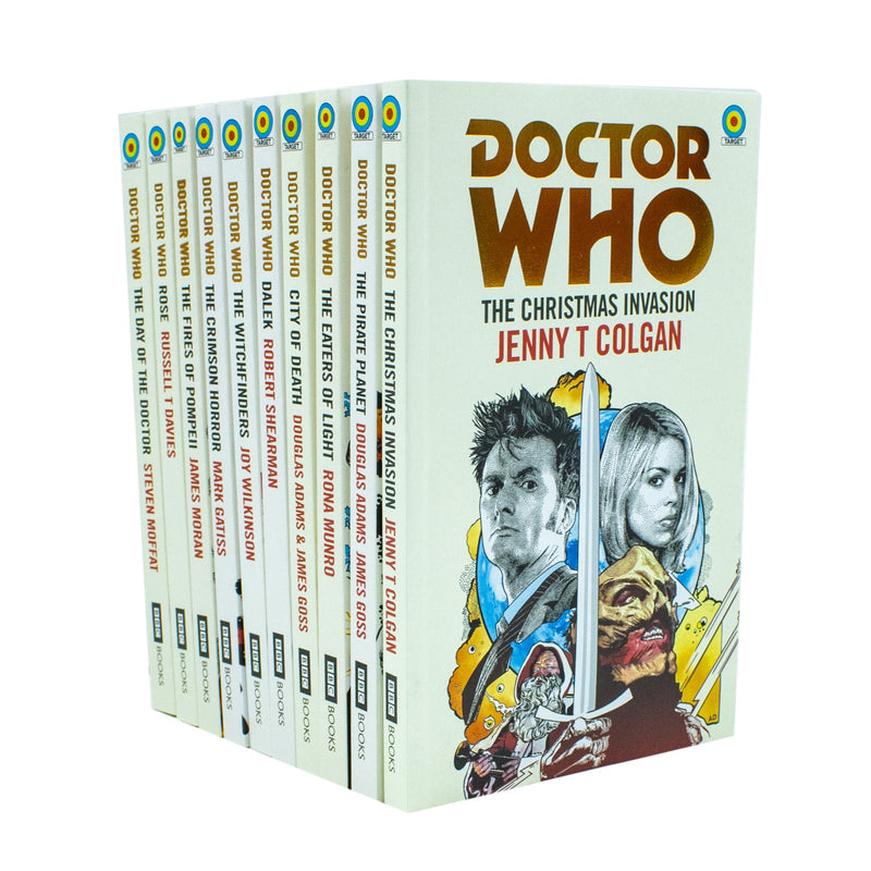 Doctor Who: Target Collection 10 Books Set (The Pirate Planet, City of Death, Crimson Horror, Day of the Doctor, Dalek, Fires of Pompeii, Rose, Eaters of Light, Witchfinders, Christmas Invasion)