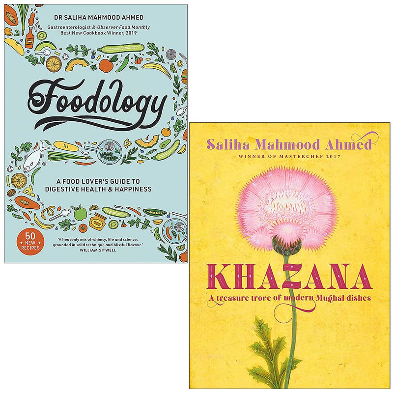 Foodology &amp; Khazana Cookbook 2 Books Collection Set by Saliha Mahmood Ahmed