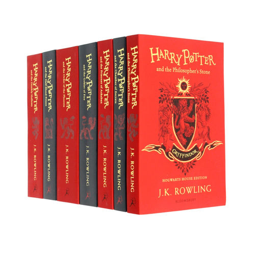 Harry Potter Gryffindor House Editions PAPERBACK Set by J.K. Rowling 7 books Set