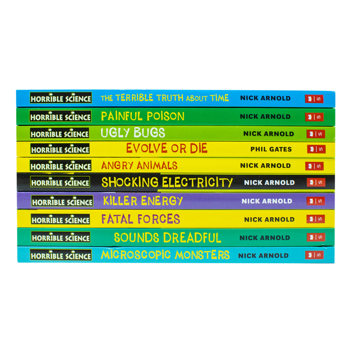 Horrible Science 10 Books Collection Set by Nick Arnold (The Terrible Truth, Painful Poison, Angry Animal, Evolve & Many More)