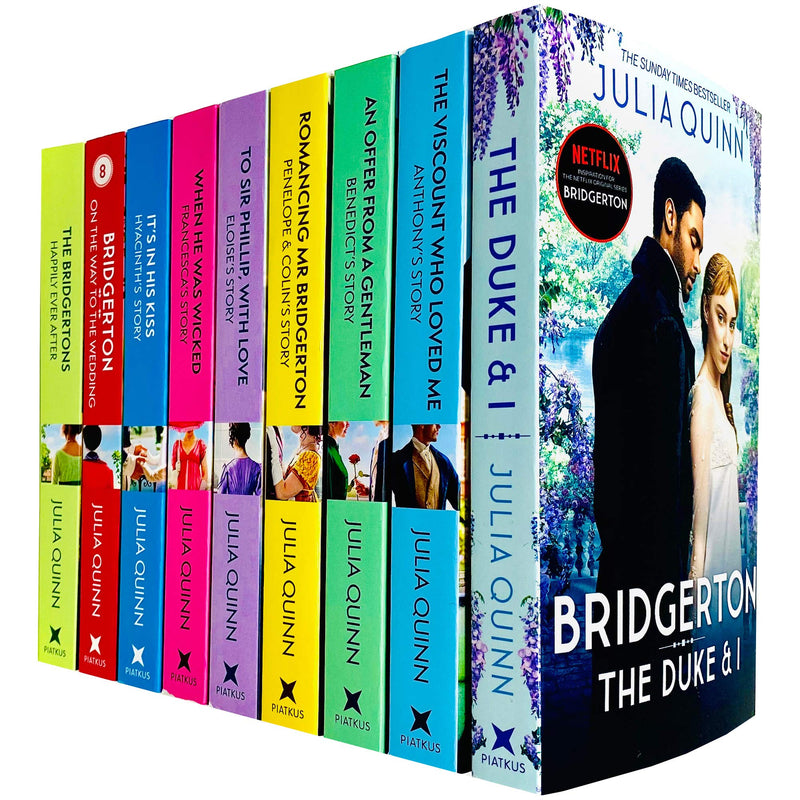 Bridgerton Family Book Series Complete Books 1 - 9 Collection Set by Julia Quinn NETFLIX