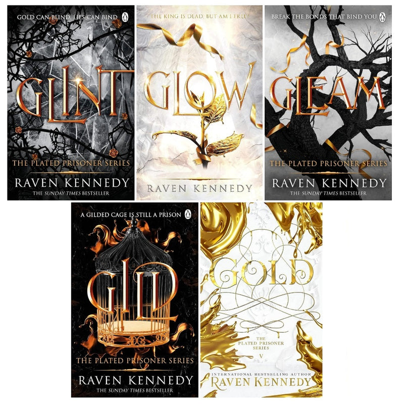 The Plated Prisoner Series 5 Books Collection Set by Raven Kennedy (Gild, Glint, Gleam, Glow, Gold [Hardcover])