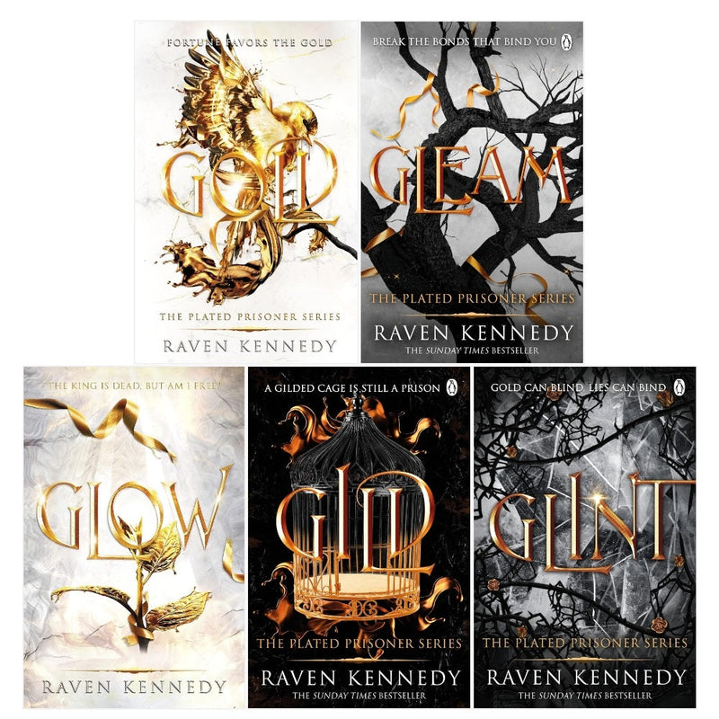 The Plated Prisoner Series 5 Books Collection Set by Raven Kennedy (Gild, Glint, Gleam, Glow, Gold)