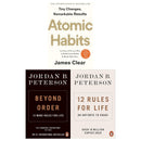 Atomic Habits, 12 Rules For Life and Beyond Order 3 Books Collection Set by James Clear, Jordan B Peterson