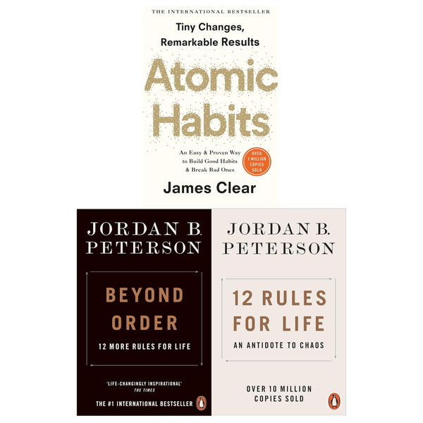 Atomic Habits, 12 Rules For Life and Beyond Order 3 Books Collection Set by James Clear, Jordan B Peterson