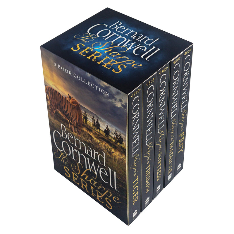 Sharpe Series Books 1 - 5 Collection Box Set by Bernard Cornwell (Tiger 1799, Triumph 1803, Fortress 1803, Trafalgar 1805 & Prey 1807)