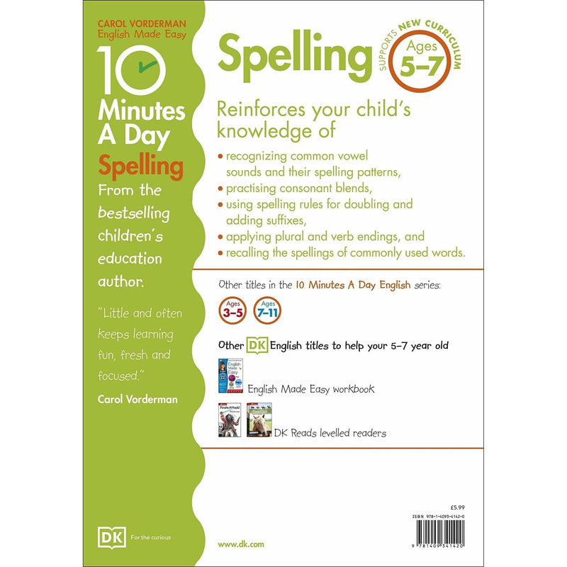 10 Minutes A Day Spelling, Ages 5-7 (Key Stage 1)