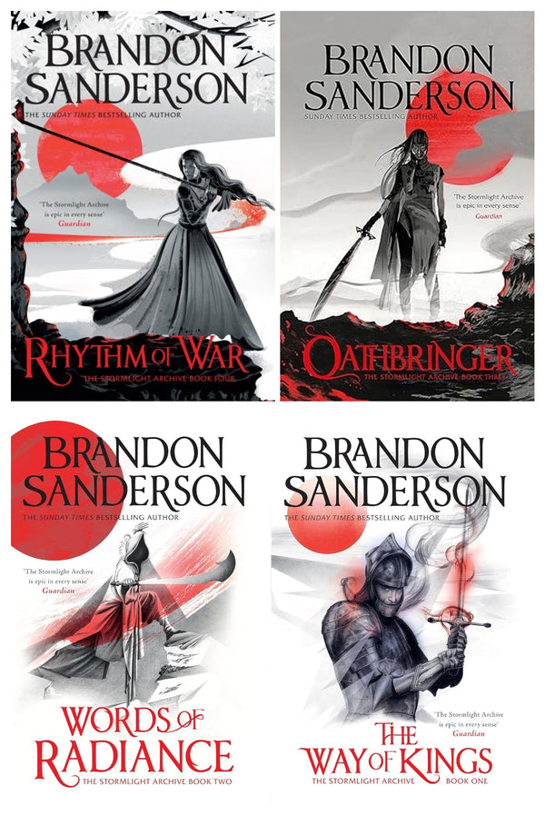 Brandon Sanderson The Stormlight Archive Series 4 Books Collection Set (The Way of Kings, Words of Radiance, Oathbringer, Rhythm of War)