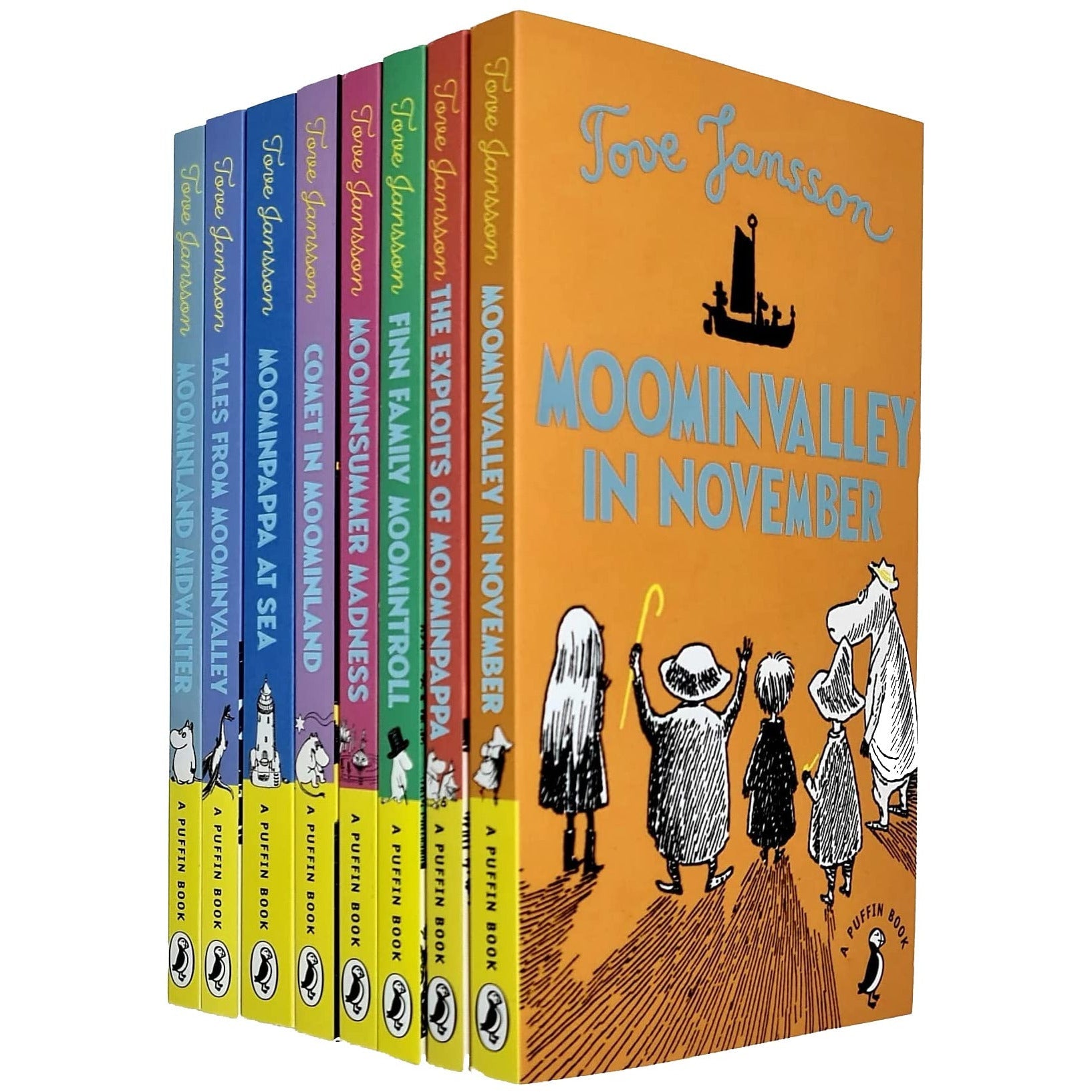 Buy Book Tove Jansson Moomin Collection 8 Books Set (The Exploits of  Moominpappa, Tales from Moominvalley, Moominvalley in November,  Moominsummer 