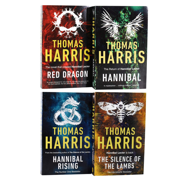 Thomas Harris Hannibal Lecter Series 4 Books Collection (Red Dragon, Hannibal, Silence Of The Lambs, Hannibal Rising)