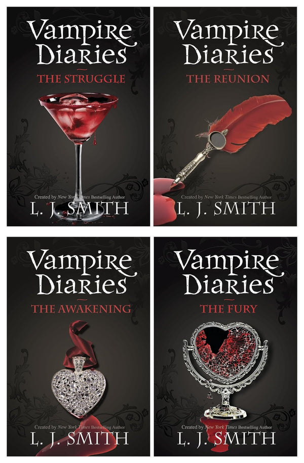 The Vampire Diaries Series 1 Collection 4 Books Set By L J Smith (The Awakening, The Struggle + More)