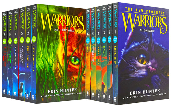 Warrior Cats Series 1 And 2 - The Prophecies Begin And The New Prophecy By Erin Hunter 12 Books Set