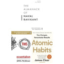 Almanack of Naval Ravikant, Essentialism, Atomic Habits 3 Books Collection Set