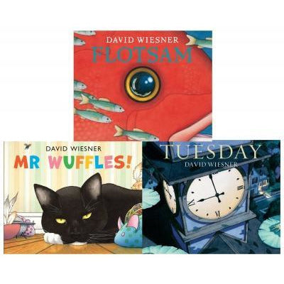 David Wiesner Series 3 Books Collection Set Tuesday Mr Wuffles Flotsam - books 4 people