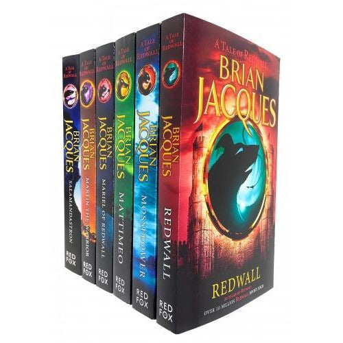 Brian Jacques Redwall Series 6 Books Collection Set Redwall Mossflower Mattimeo Mariel Of Redwall .. - books 4 people