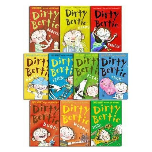 Dirty Bertie - Series 1 - David Roberts 10 Books Collection Set Fangs Fetch Germs Mud Bogeys Yuck .. - books 4 people