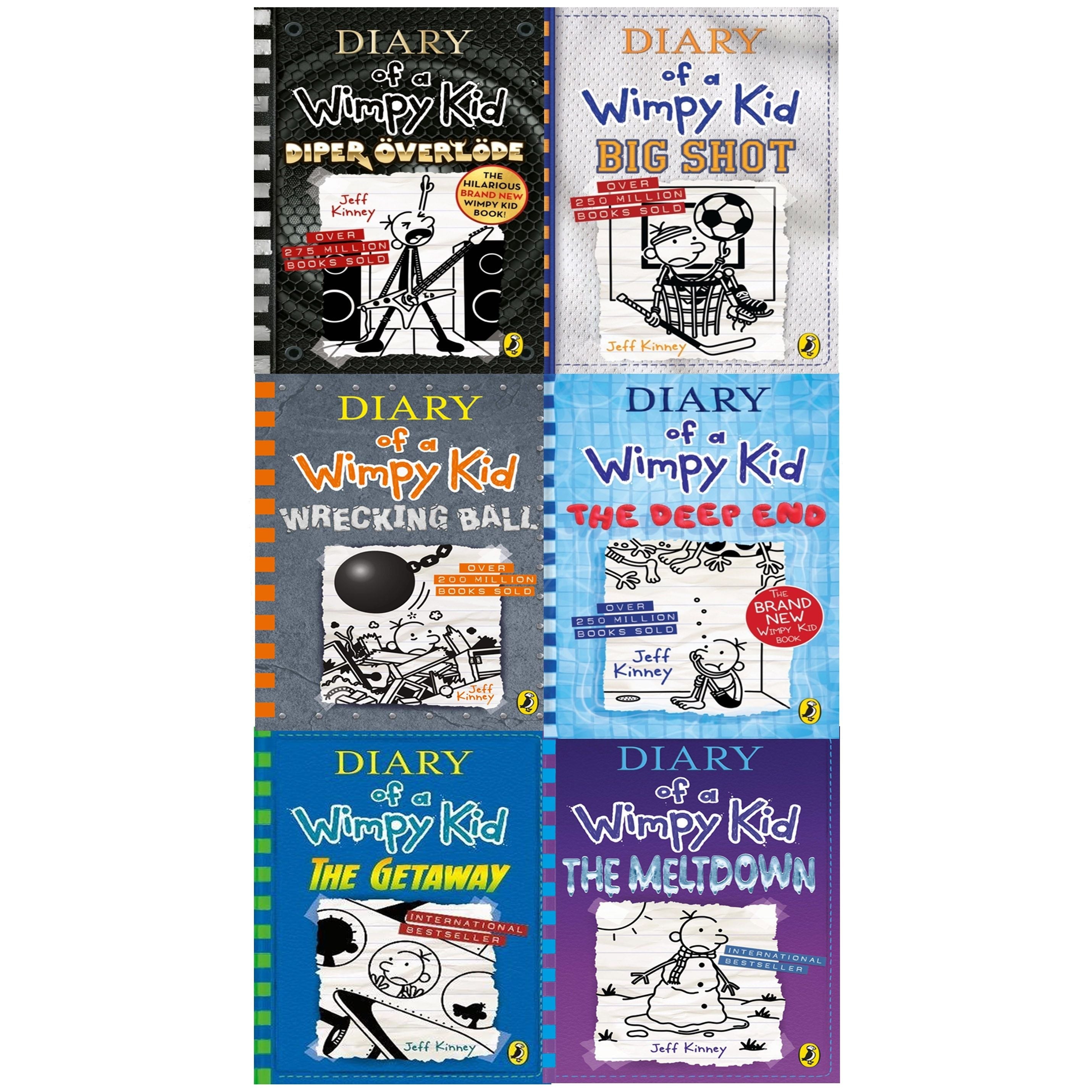 Diary Of A Wimpy Kid Collection 19 Books Set No Brainer, Diper O Everloede,  Big Shot, The Deep End, Wrecking Ball